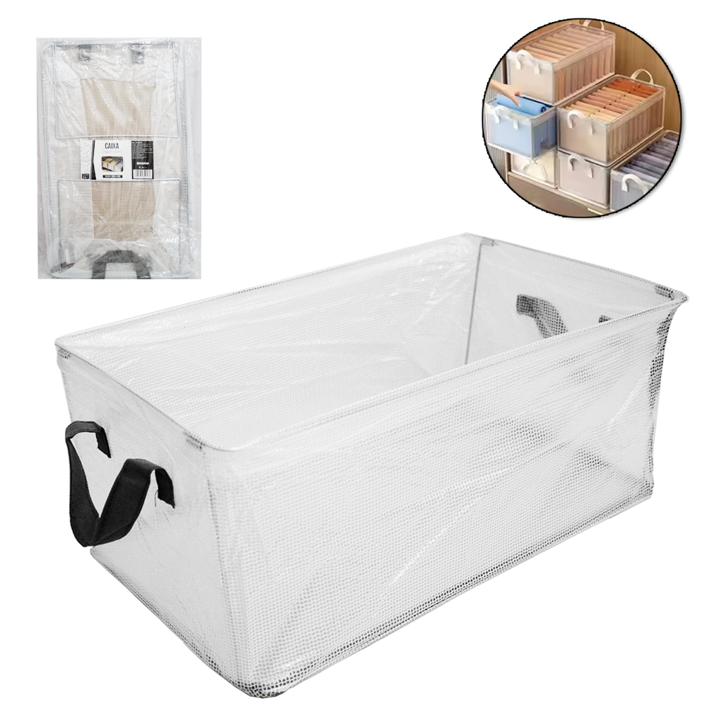 CAIXA ORGANIZADOR DE PLASTICO DOBRAVEL MULTIUSO 45X28X19,5CM