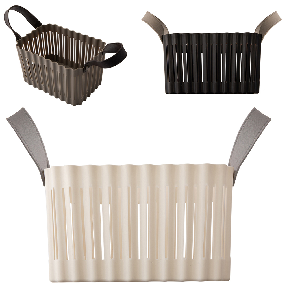 CESTO ORGANIZADOR DE PLASTICO RETANGULAR VAZADO COM ALCA 19,5X14X11,5CM
