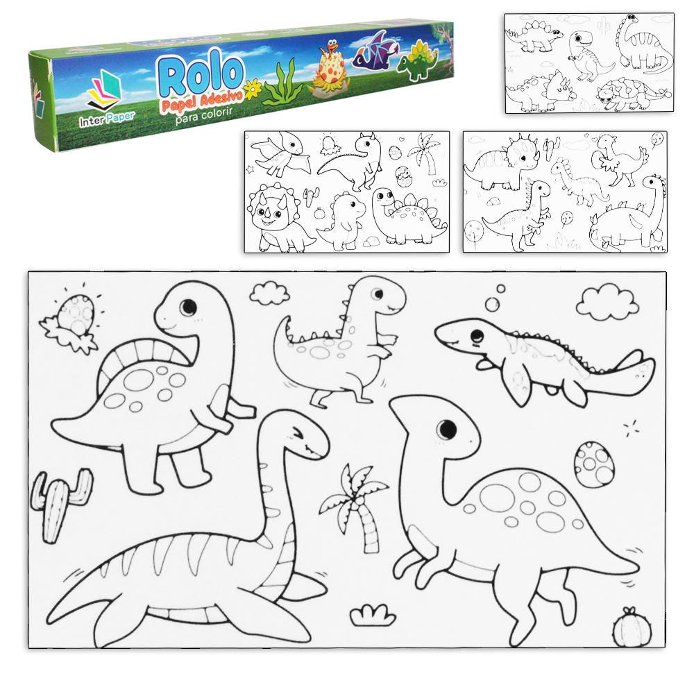 PAPEL DE PAREDE ROLO AUTOADESIVO PARA COLORIR INTER PAPER 3MX30CM