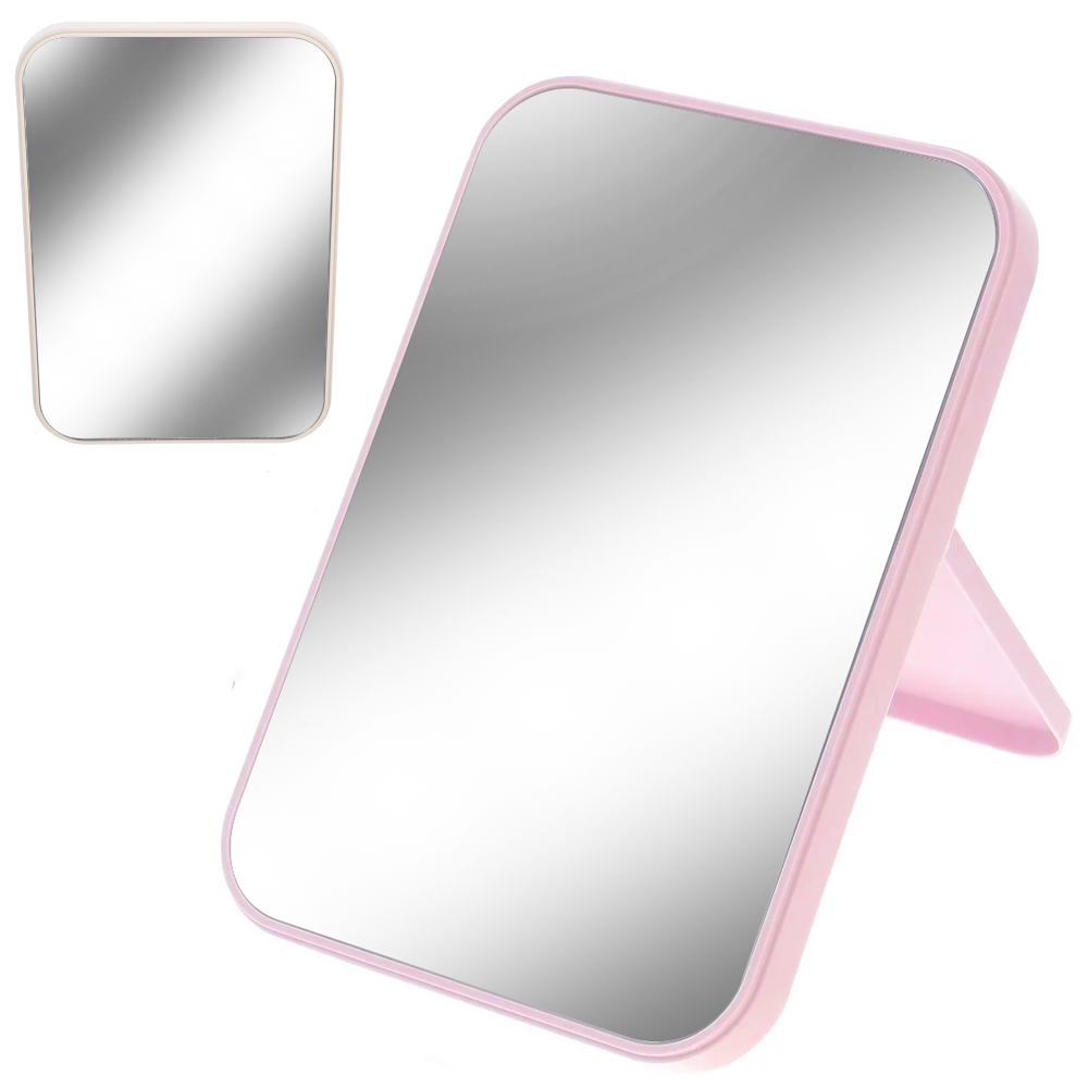 ESPELHO DE MESA RETANGULAR COM MOLDURA DE PLASTICO 20,5X14CM