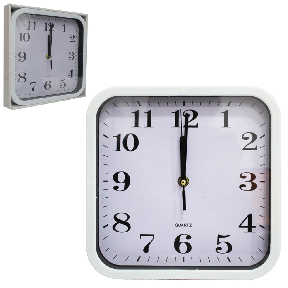 RELOGIO DE PAREDE QUADRADO BRANCO 22CM