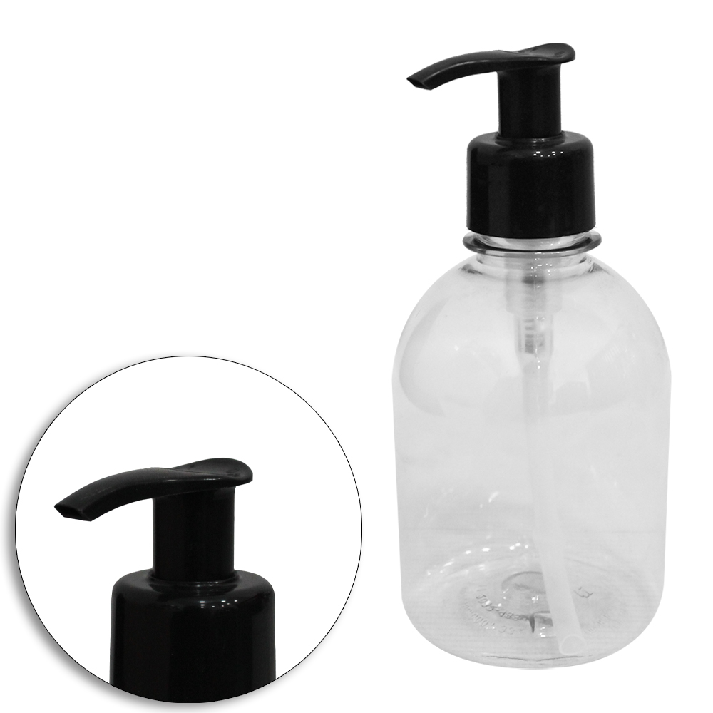 PORTA SABONETE LIQUIDO DE PLASTICO PET REDONDO PARIS LISO 250ML