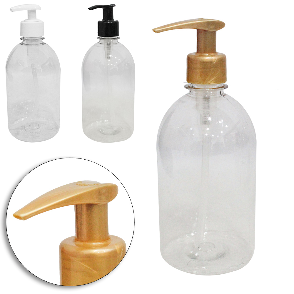 PORTA SABONETE LIQUIDO DE PLASTICO PET REDONDO PARIS LISO 500ML