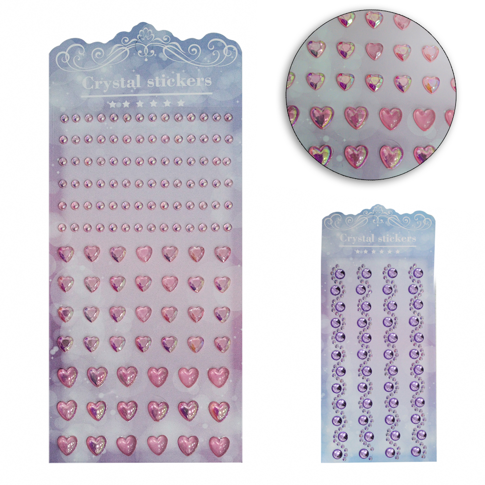 CARTELA DE ADESIVOS DECORATIVO STRASS 21X9CM