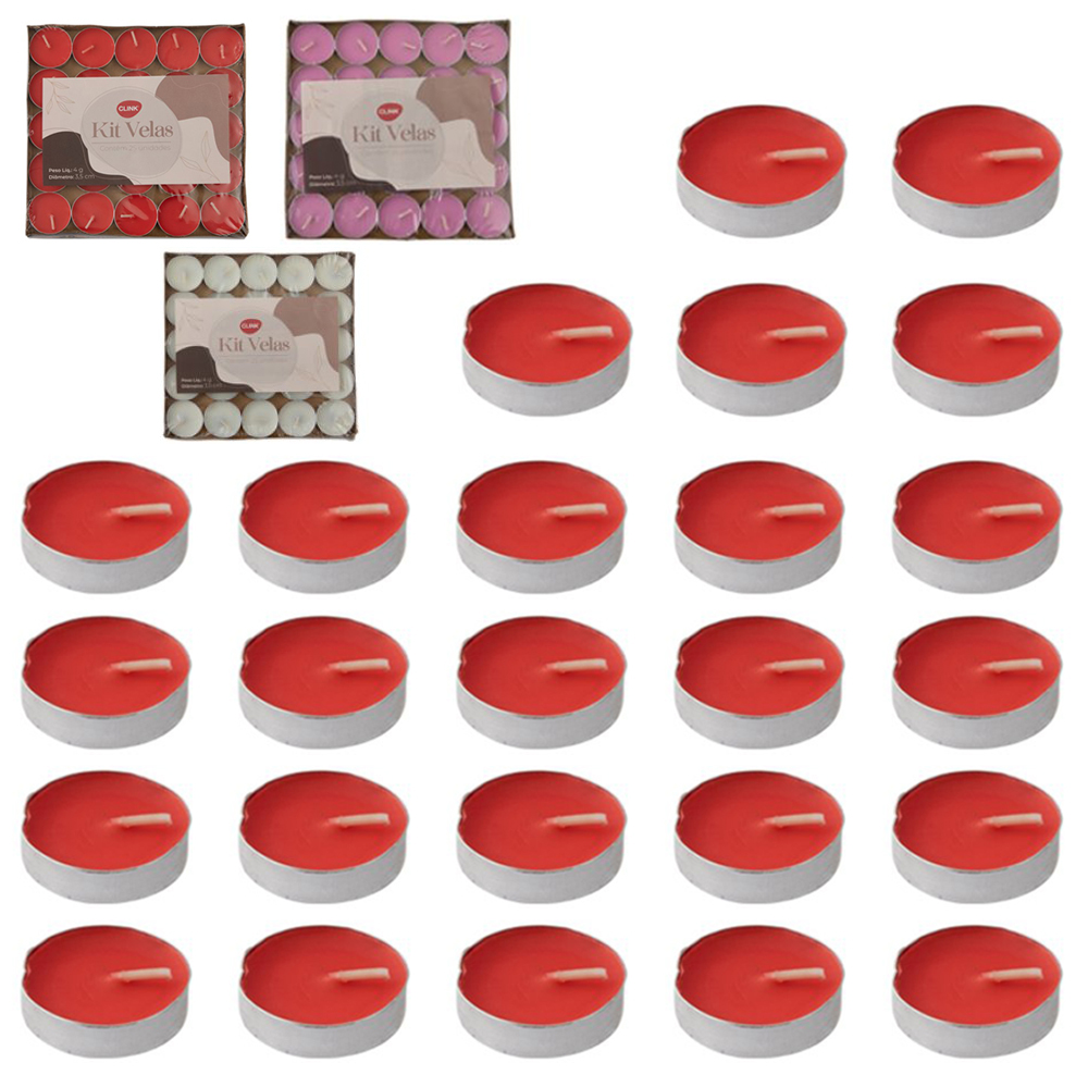 VELA DECORATIVA FLUTUANTE COLORS COM 25 PECAS 3,5CM DE Ø