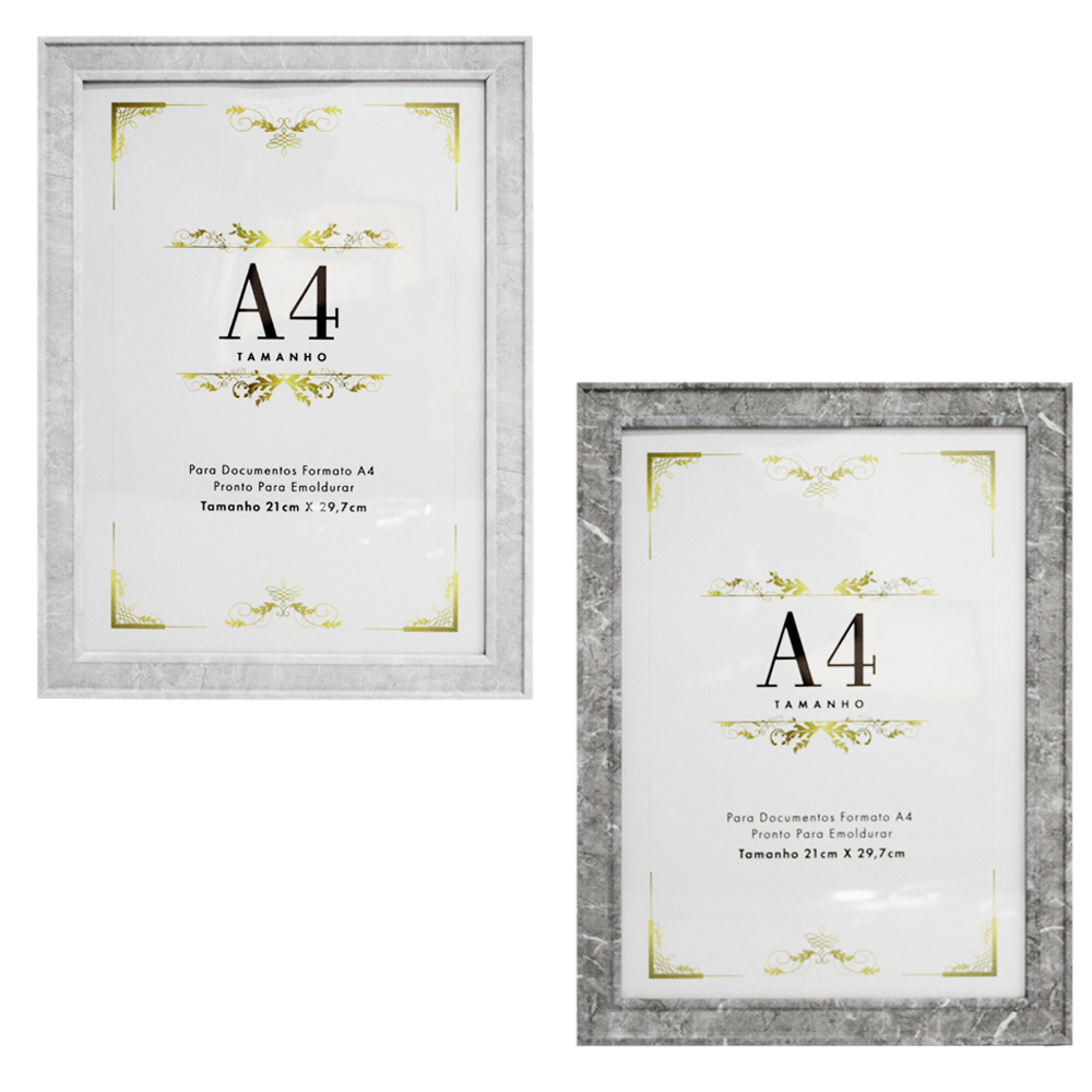 QUADRO PARA DIPLOMAS / CERTIFICADOS A4 DE PLASTICO MARMORE 29,7X21CM