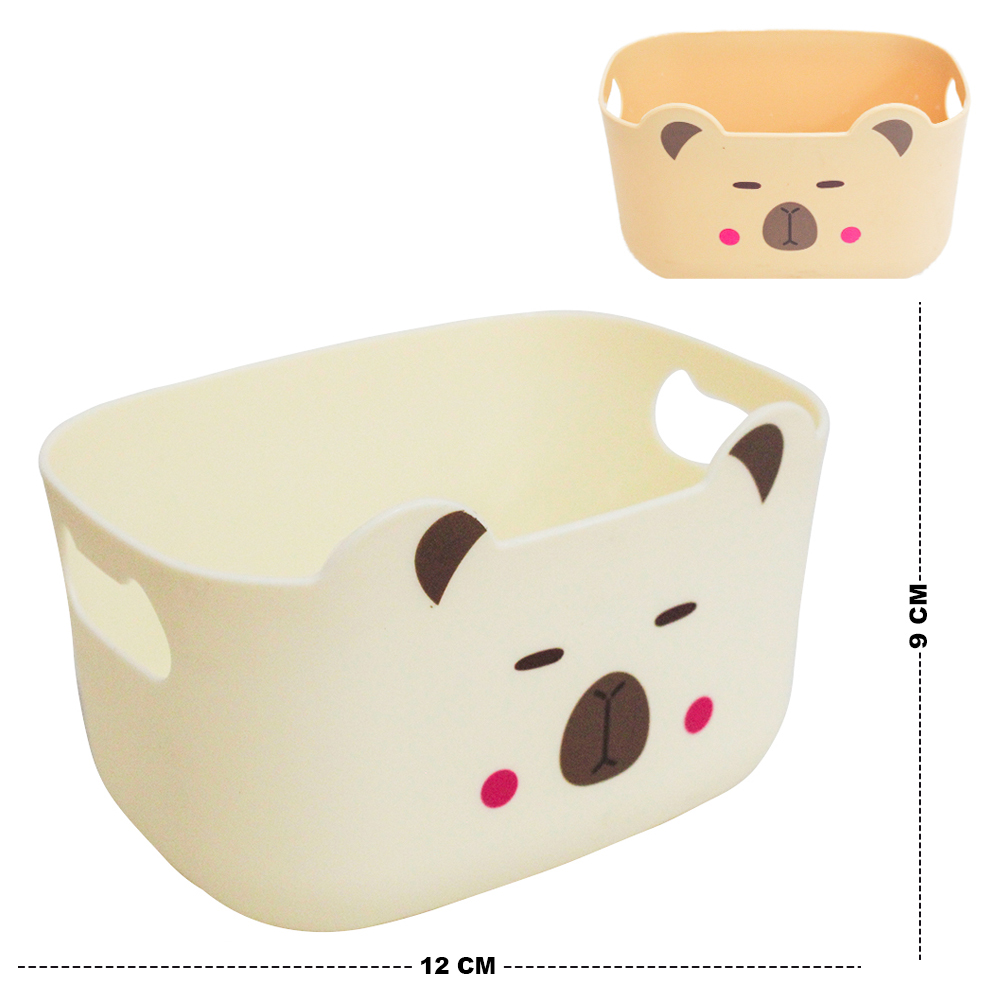 CESTO ORGANIZADOR PORTA TRECO DE PLASTICO RETANGULAR CAPIVARA COM ALCA 12X9X7,5CM