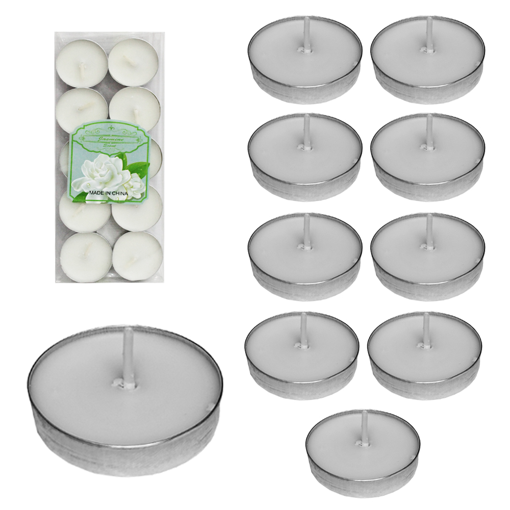 VELA DECORATIVA FLUTUANTE / RECHAUD BRANCA COM 10 PECAS 3,5CM DE Ø