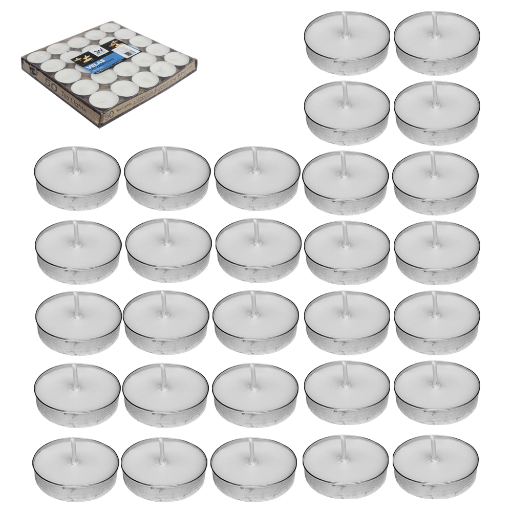 VELA DECORATIVA FLUTUANTE / RECHAUD BRANCA COM 50 PECAS 3,5CM DE Ø