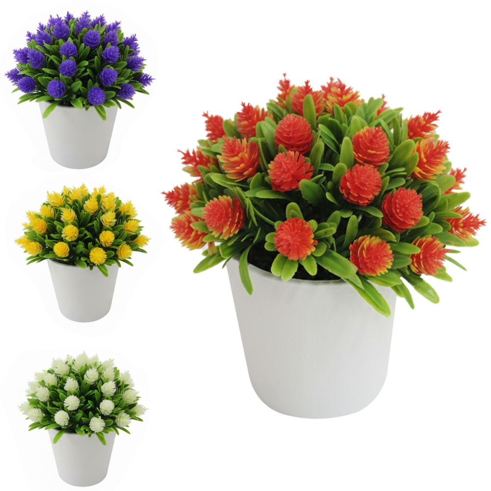 FLOR ARTIFICIAL COM VASO DE PLASTICO REDONDO MINI JASMIN 13X7,5X5,6CM VCF