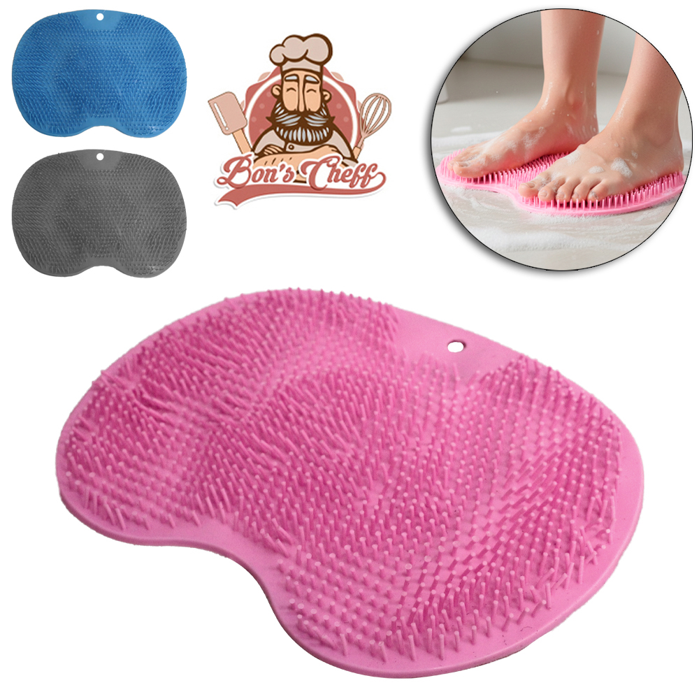 TAPETE DE PISO DE SILICONE PARA BANHEIRO MASSAGEADOR PARA PES E COSTAS 29X21,5CM