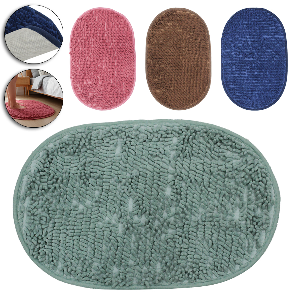 TAPETE DE PISO DE PELUCIA OVAL SOLFT BALL ANTIDERRAPANTE 58X38CM