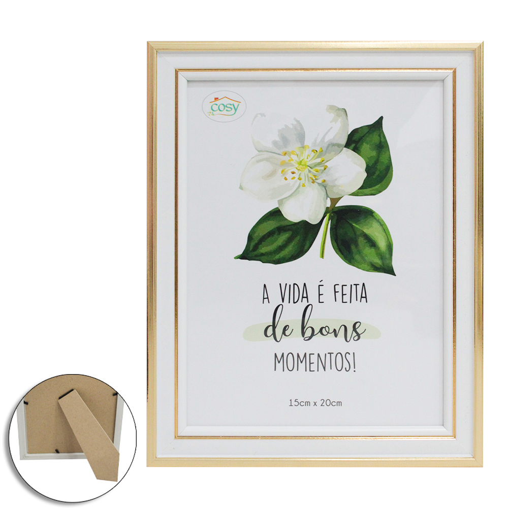 PORTA RETRATO 15X20 COM MOLDURA DE PLASTICO TMD METALIZADO