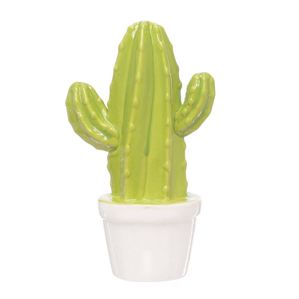 ENFEITE CACTO DE PORCELANA 15,5X8,5CM