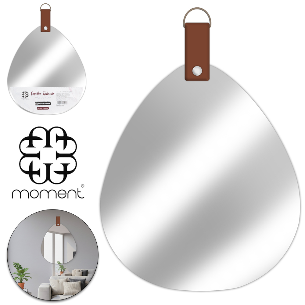 ESPELHO DE PENDURAR GOTA DECORATIVO + ALCA 28,8X25CM