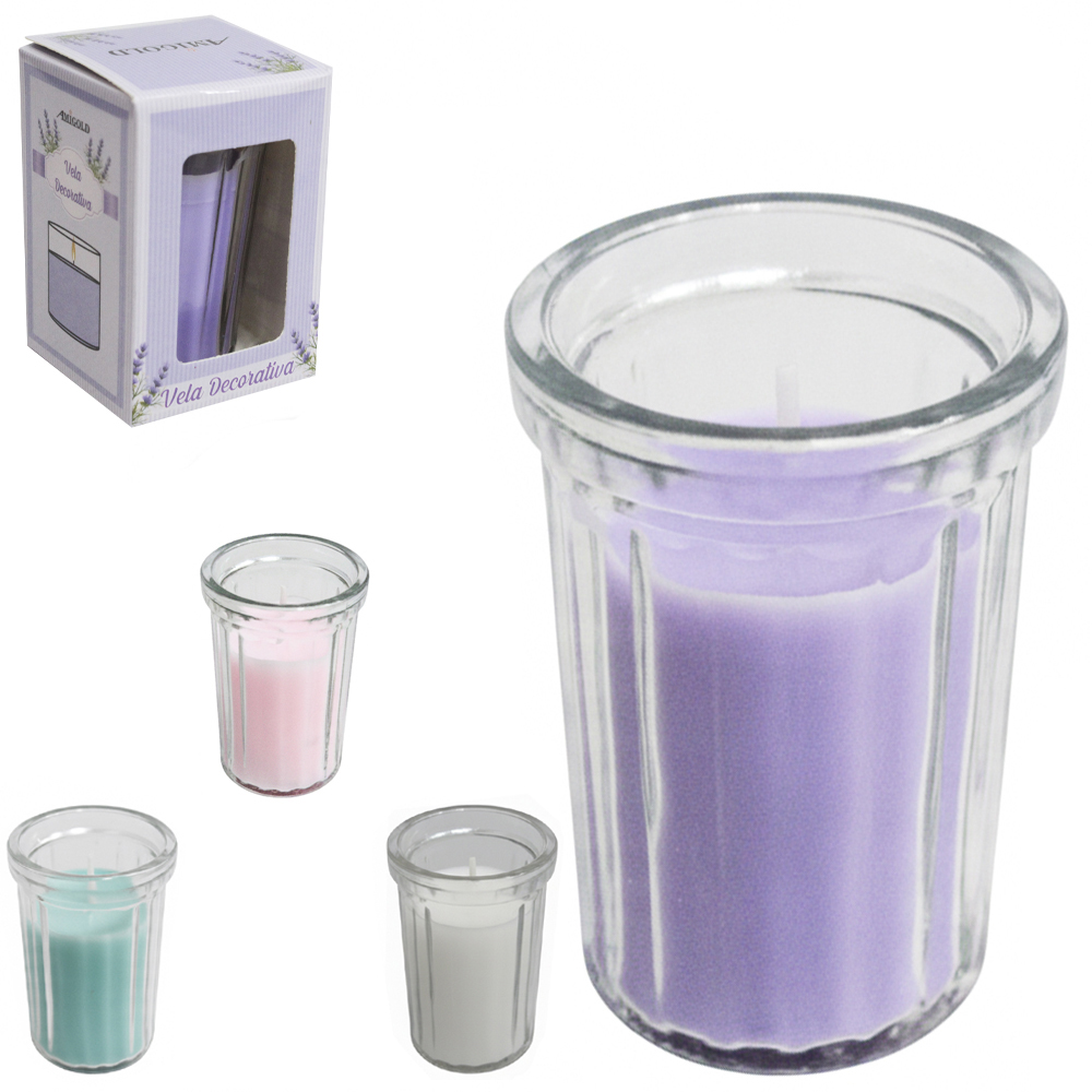 VELA DECORATIVA AROMATICA CASTICAL DE VIDRO REDONDO 7X5CM DE Ø