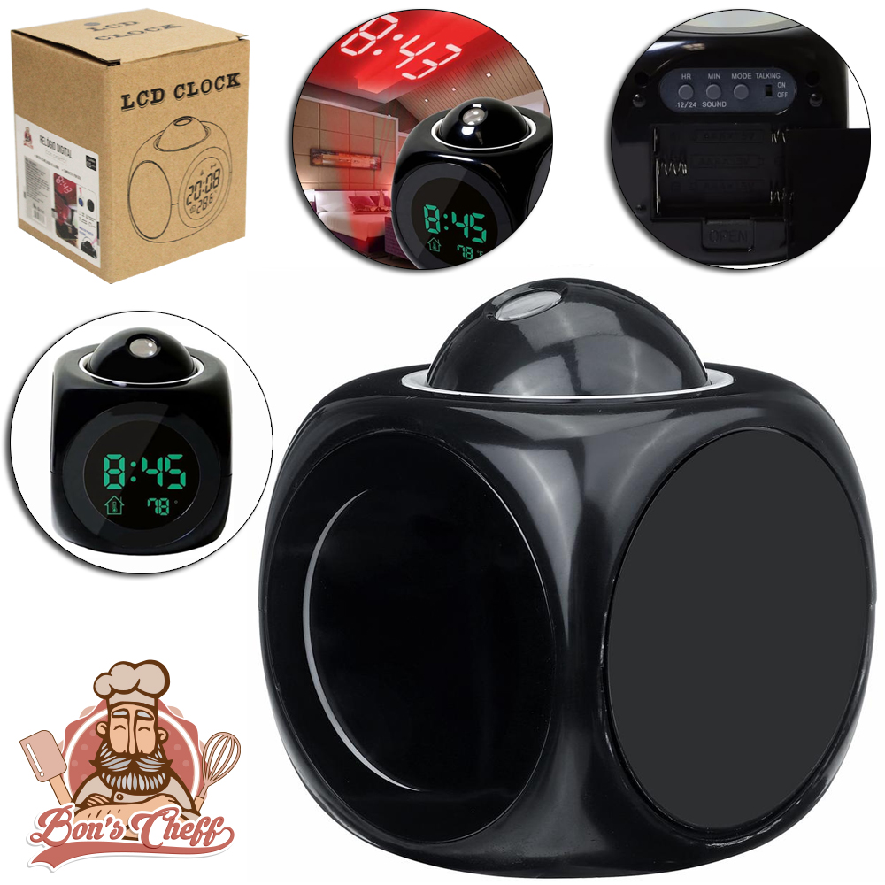 RELOGIO DE MESA / DESPERTADOR DIGITAL COM PROJETOR A PILHA 8CM