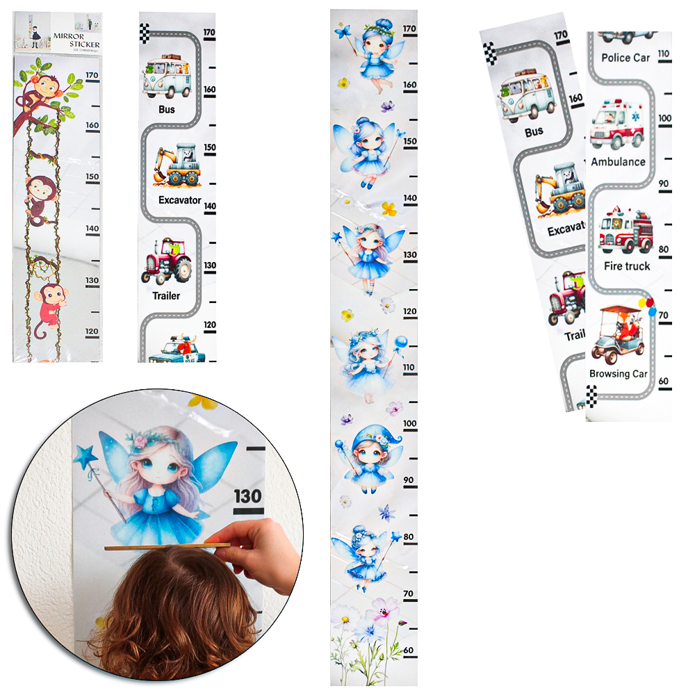 ADESIVO DE PAREDE REGUA DO CRESCIMENTO ESPELHADO SORTIDOS 120X15CM