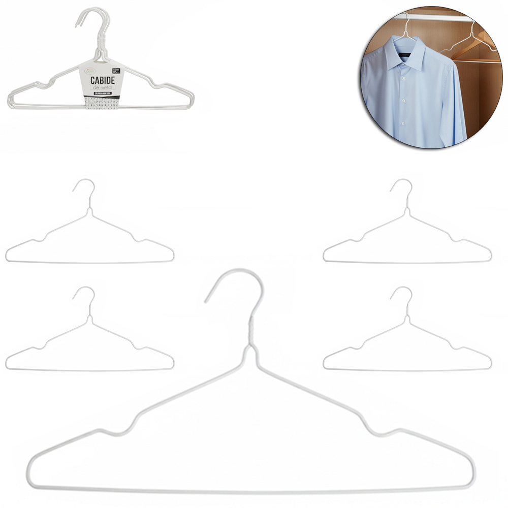 CABIDE ROUPA ARAMADO EMBORRACHADO COM CAVA COM 5 PECAS 40X20,5CM 3MM