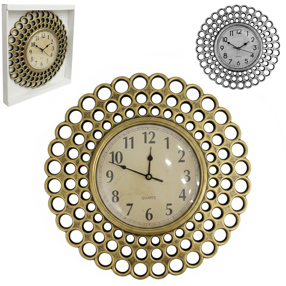 RELOGIO DE PAREDE REDONDO VINTANGE CIRCULOS 30CM DE Ø