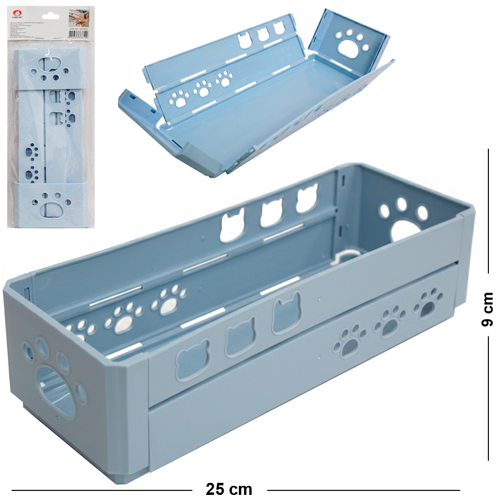 CESTO CAIXA ORGANIZADOR DE PLASTICO RETANGULAR DOBRAVEL COM ALCA 25X9,5X7CM