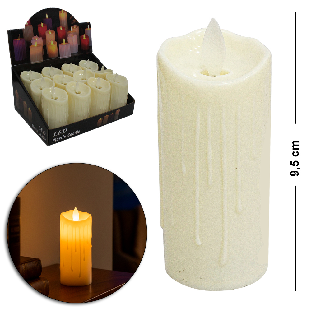 VELA DECORATIVA ELETRONICA DE LED A BATERIA 9,5X5CM DE Ø DP PLAY