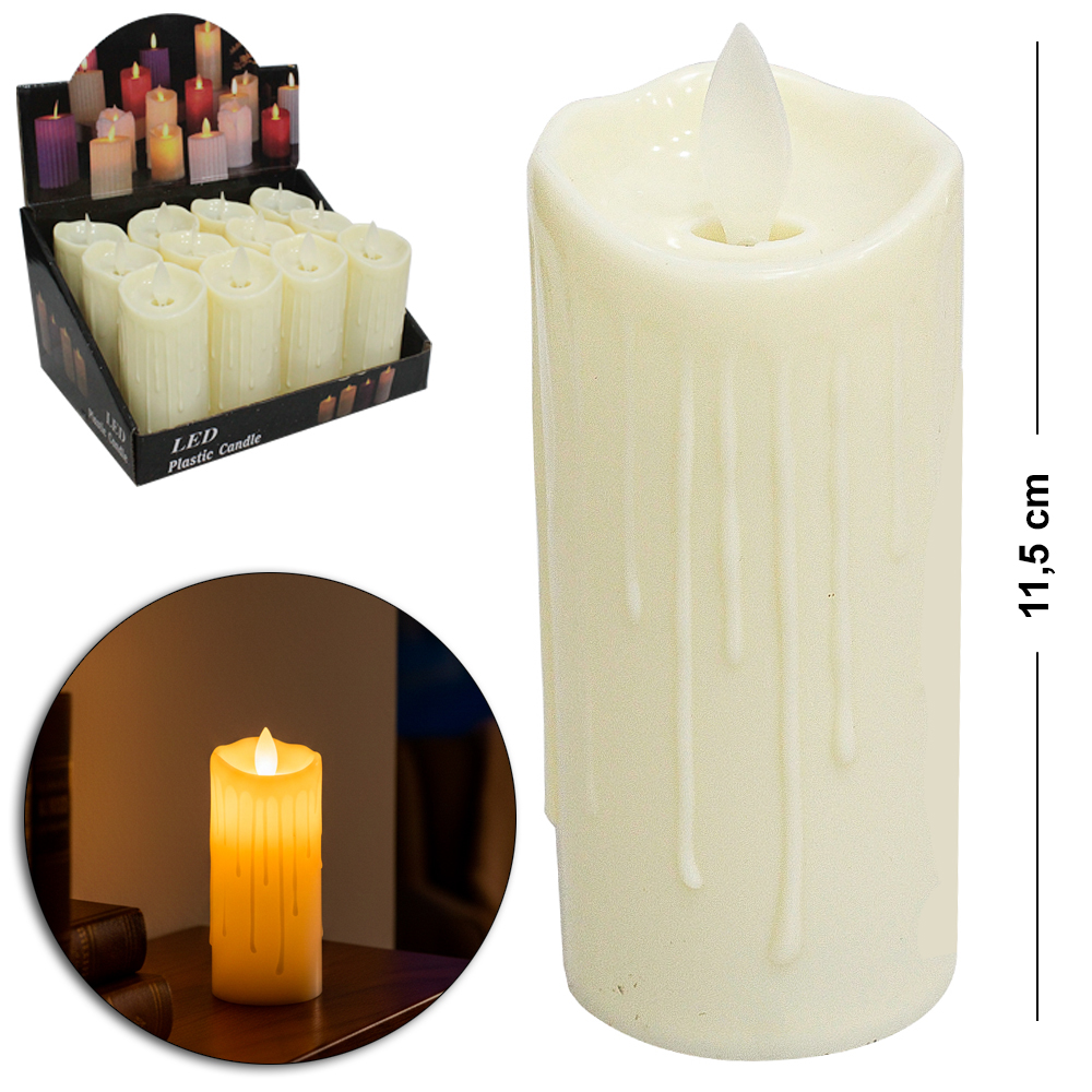VELA DECORATIVA ELETRONICA DE LED A BATERIA 11,5X5CM DE Ø DP PLAY