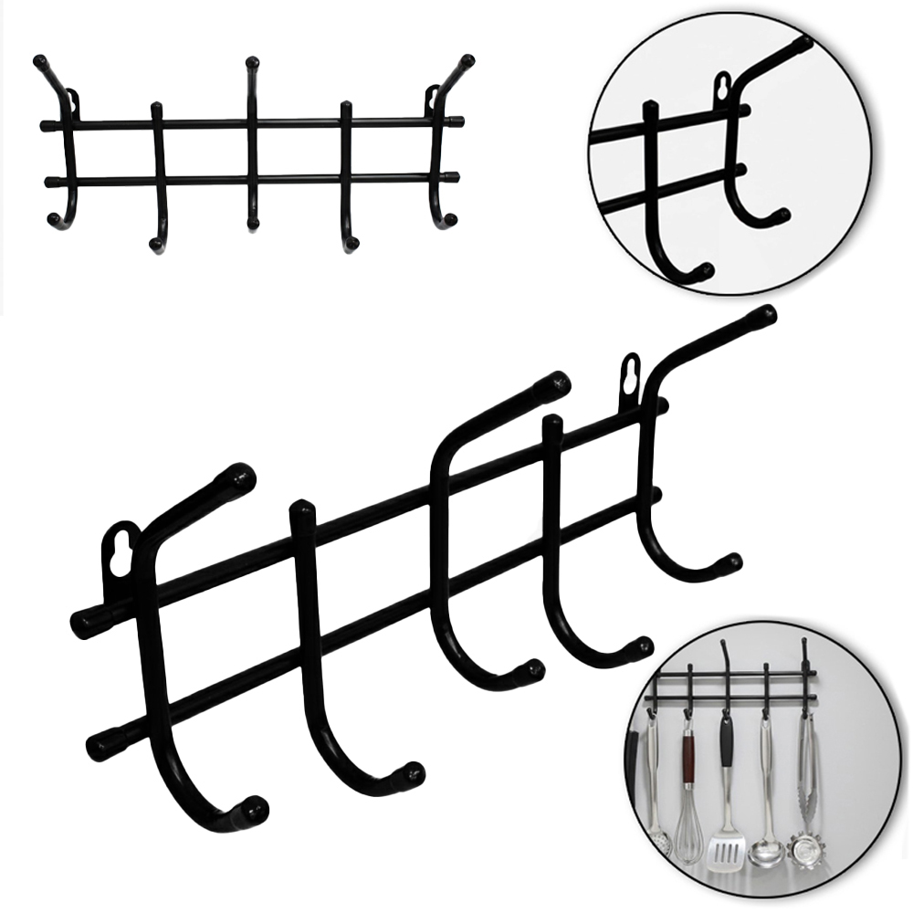 CABIDE GANCHO DE METAL COM 8 GANCHOS BLACK 41X18X9,5CM