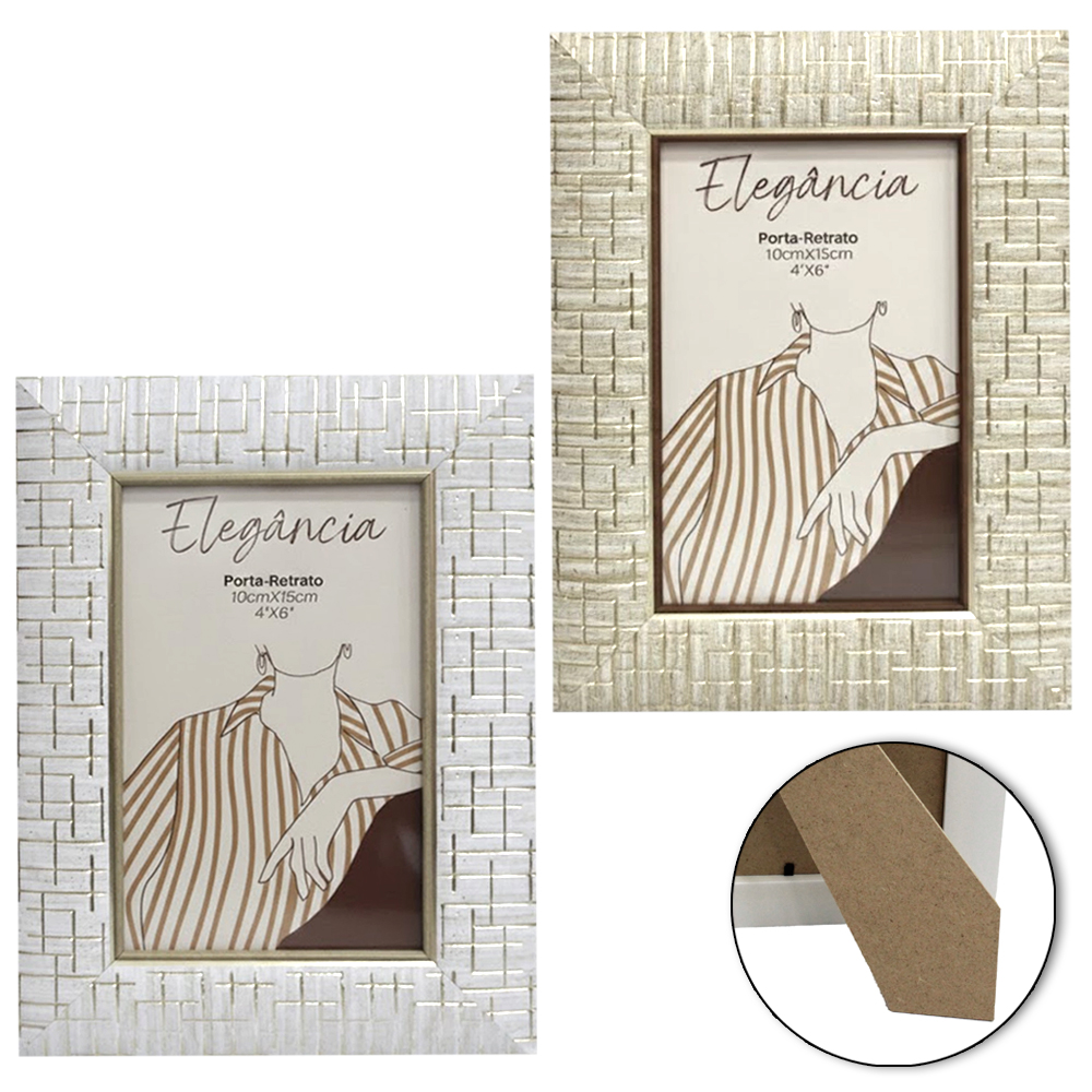 PORTA RETRATO 10X15 COM MOLDURA DE PLASTICO TMD