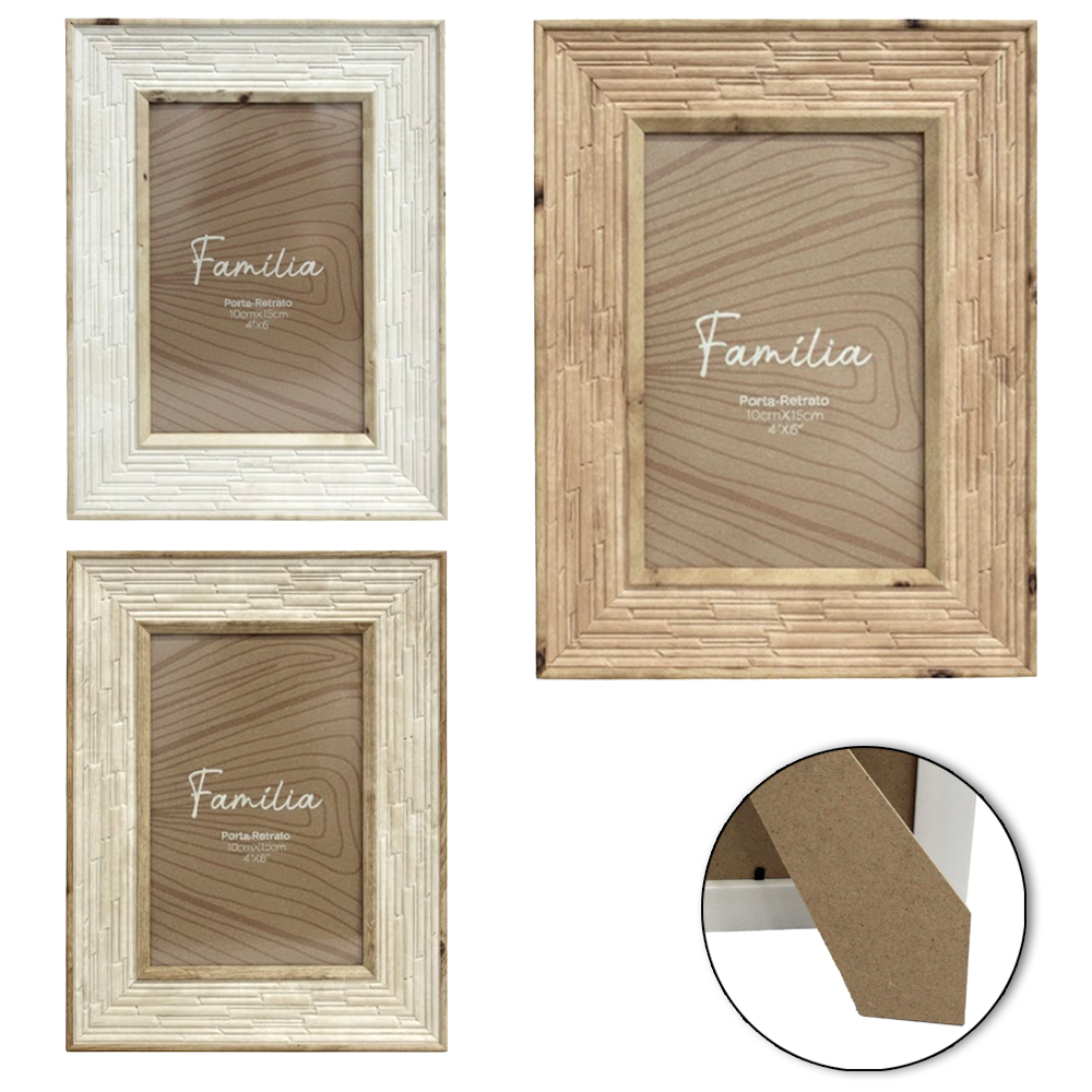 PORTA RETRATO 10X15 COM MOLDURA DE PLASTICO TMD