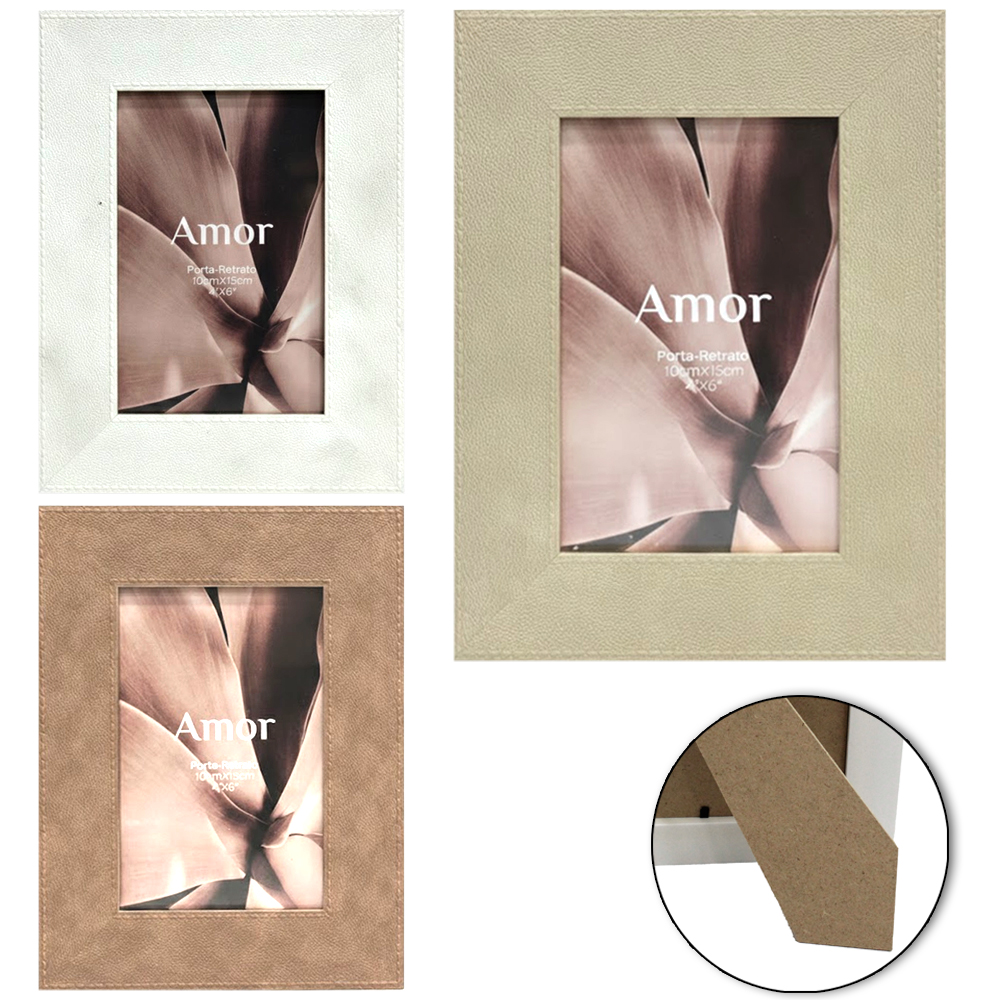 PORTA RETRATO 10X15 COM MOLDURA DE PLASTICO COSTURA