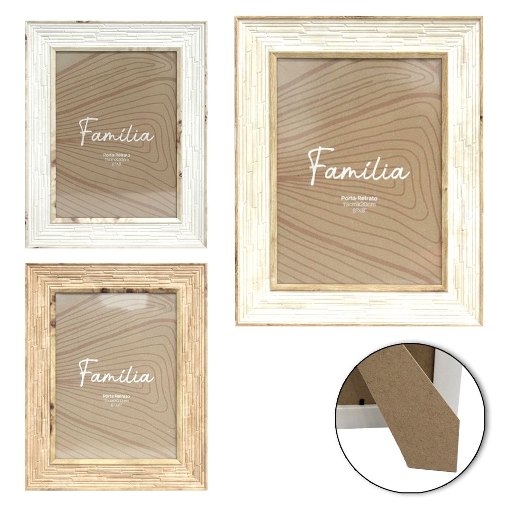 PORTA RETRATO 15X20 COM MOLDURA DE PLASTICO TMD