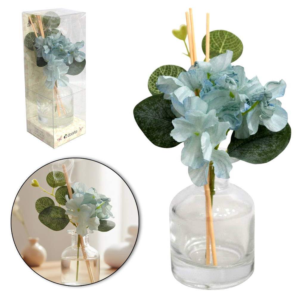 DIFUSOR DE AROMAS PARA AMBIENTES VASO DE VIDRO REDONDO 140ML 20X6,7CM DE Ø