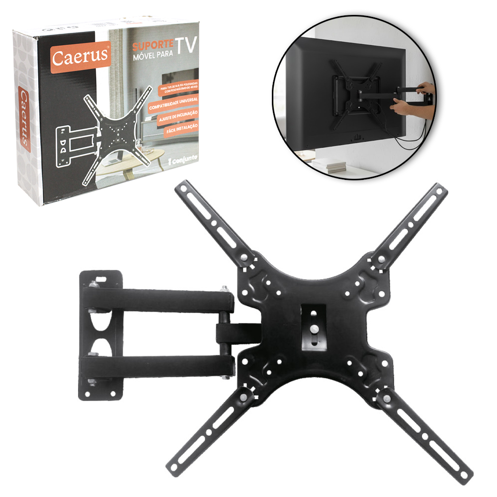 SUPORTE PARA TV DE 14'' A 55'' ARTICULAVEL E INCLINAVEL