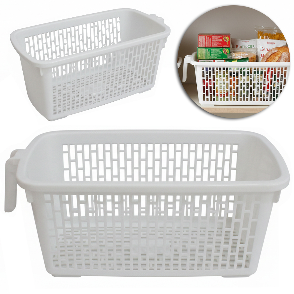 CESTO ORGANIZADOR DE PLASTICO RETANGULAR COM ALCA MULTIUSO 29,5X15,5X13,5CM