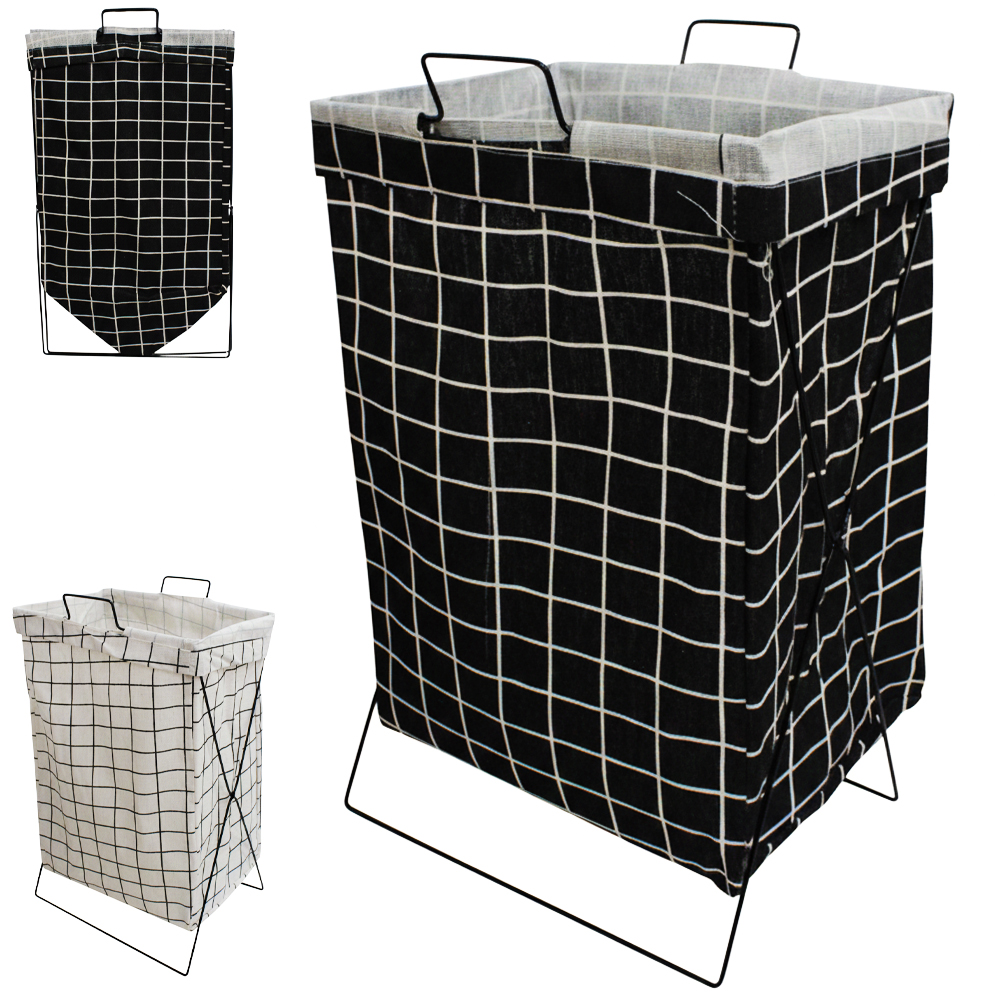 CESTO ORGANIZADOR DE POLIESTER DOBRAVEL COM ALCA + SUPORTE 59X35X26CM