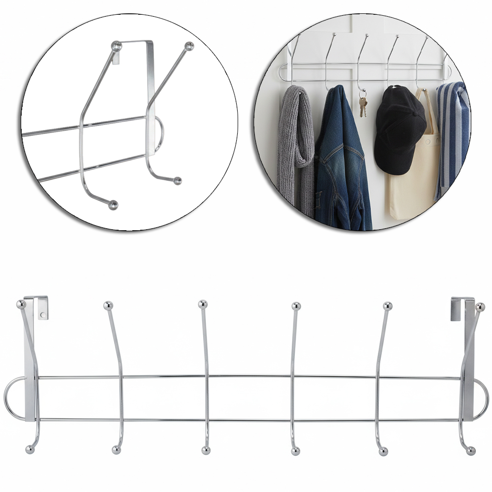 CABIDE GANCHO ARAMADO PARA PORTA COM 12 GANCHOS CROMADO 47,5X15X11CM