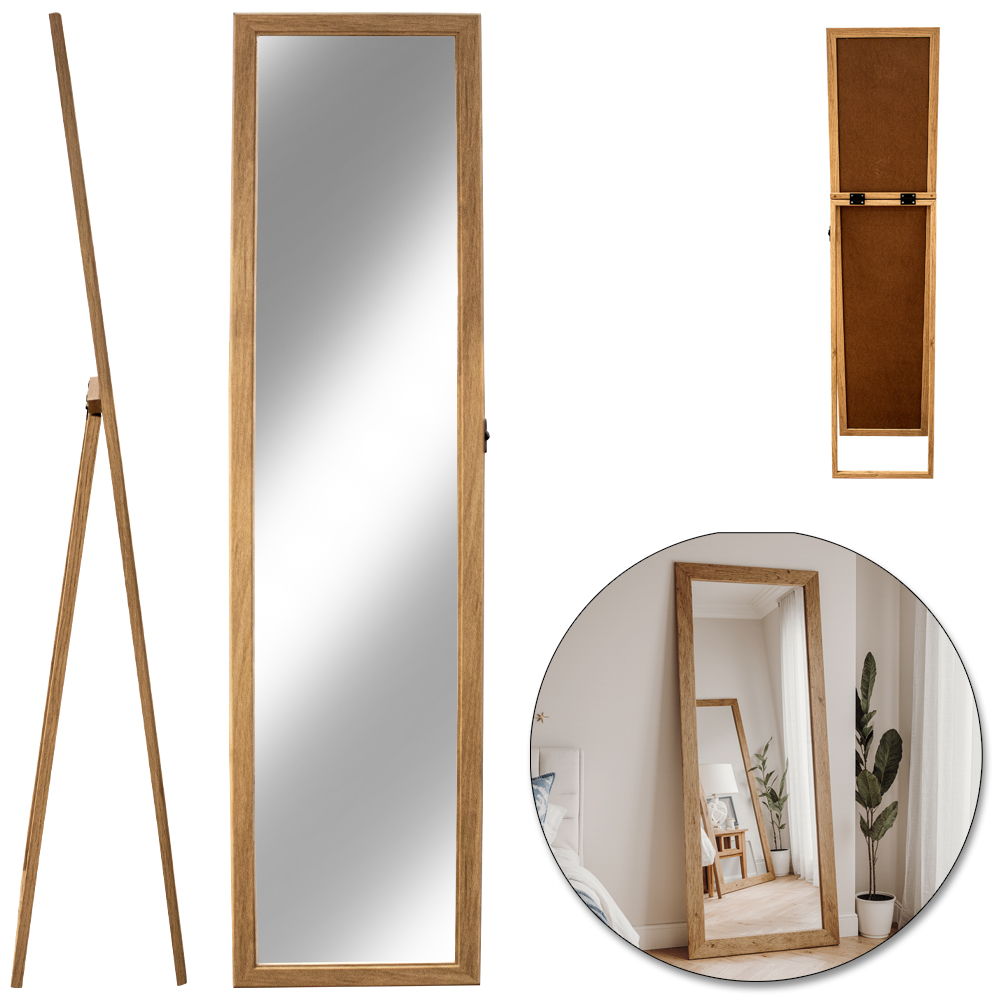 ESPELHO DE CHAO EMOLDURADO RETANGULAR IMBUIA 37X157CM