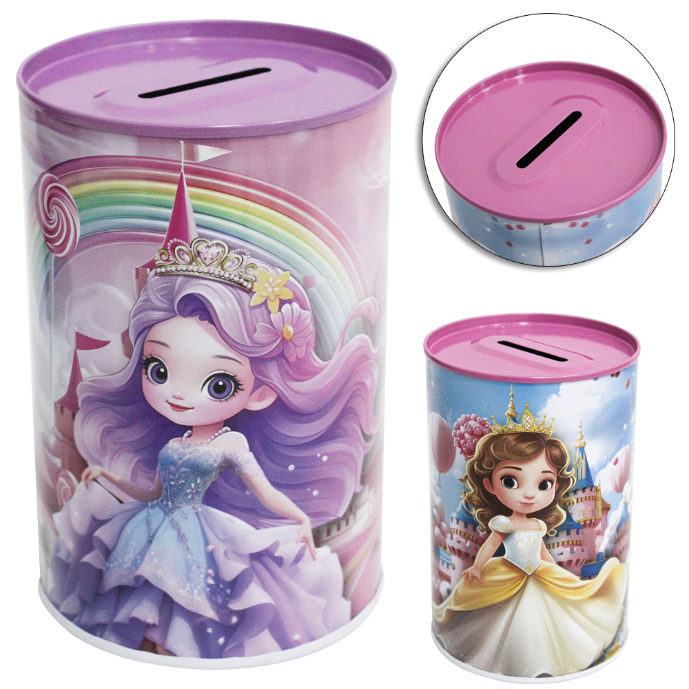 COFRE DE METAL / LATA REDONDO PRINCESA 12,5X8CM DE Ø