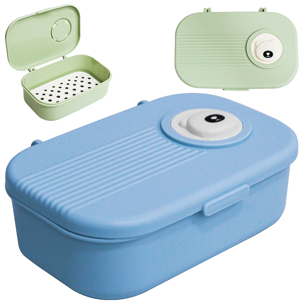 SABONETEIRA DE PIA DE PLASTICO URSO COM TELA + TAMPA 14X9X4,5CM