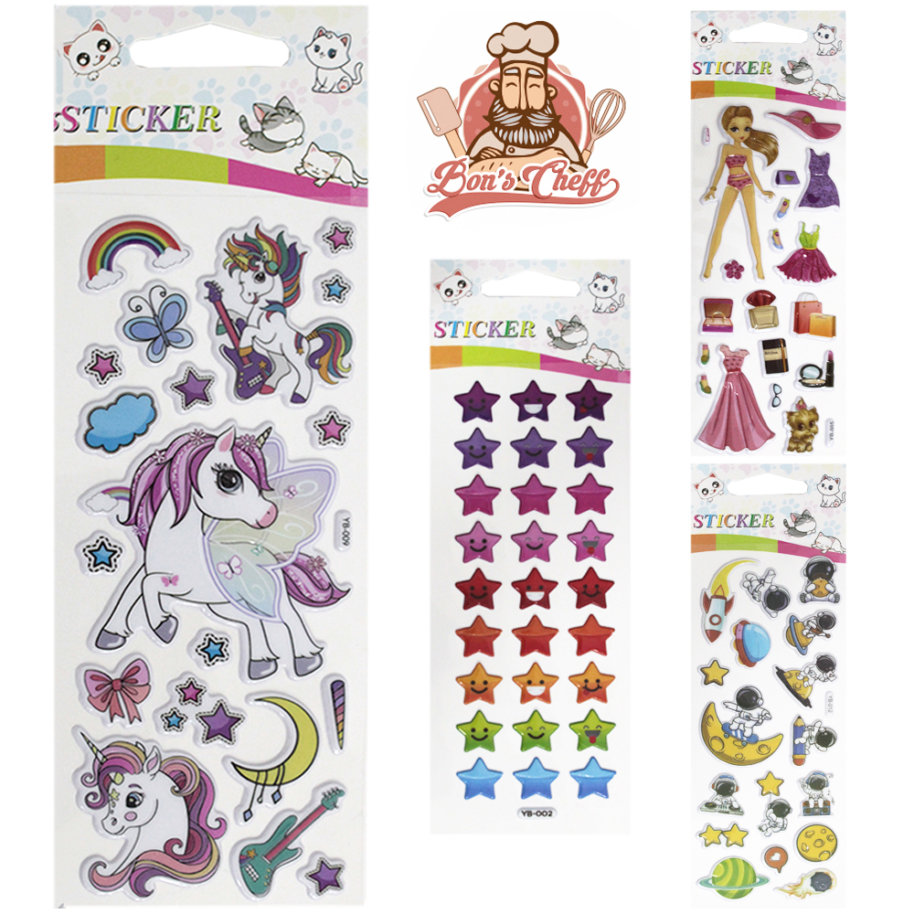 CARTELA DE ADESIVOS DECORATIVO SORTIDOS 21X7CM