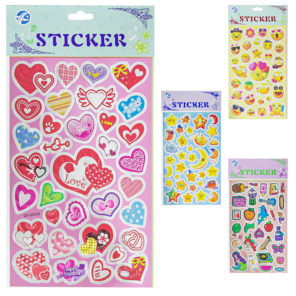 CARTELA DE ADESIVOS DECORATIVO SORTIDOS METALIZADO 24,5X13CM