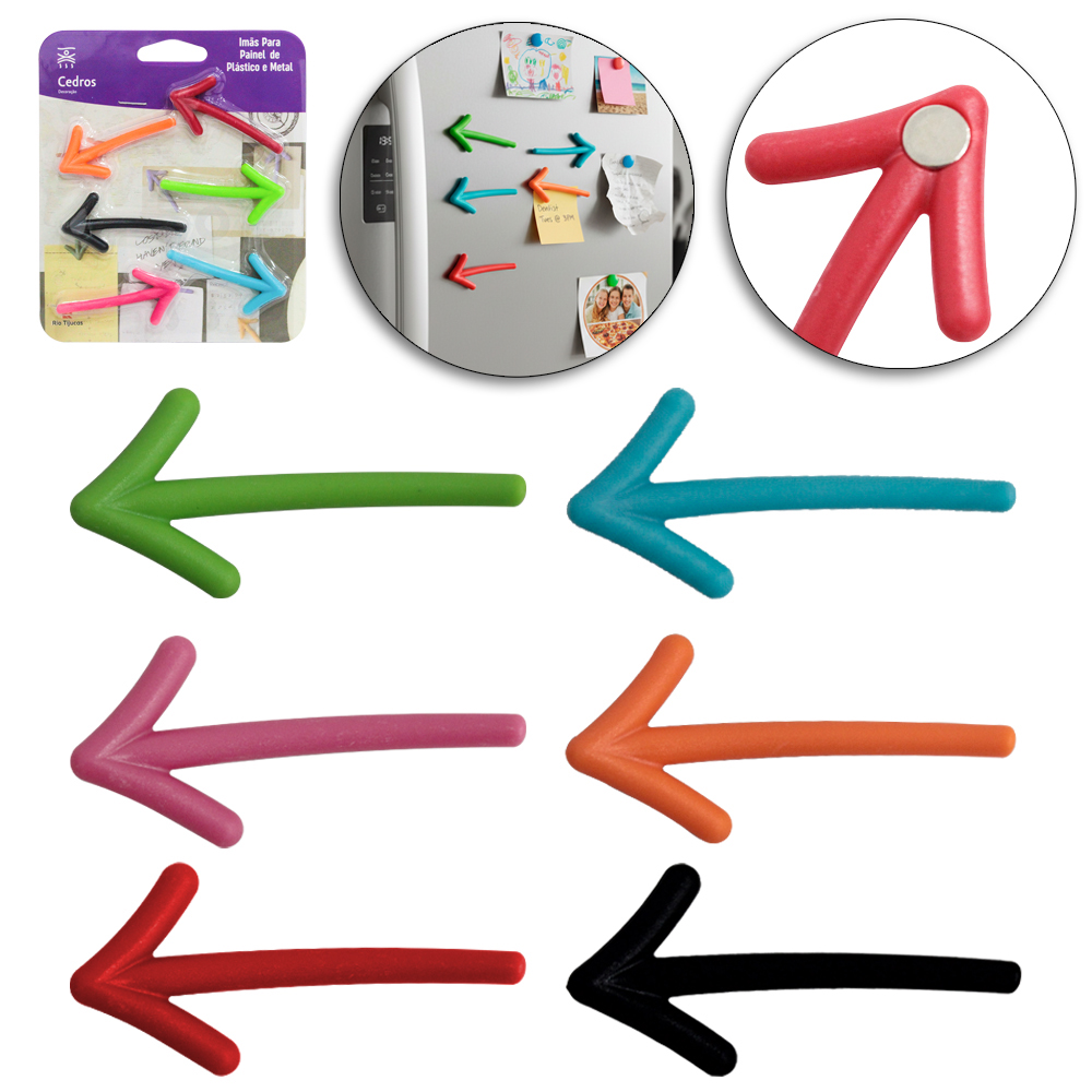 IMA DE GELADEIRA SETA COM 6 PECAS 5,5X2,5CM