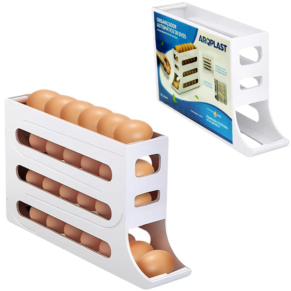 ORGANIZADOR ( PORTA ) PARA 30 OVOS DE PLASTICO QUADRUPLO 35,9X19,9X7CM