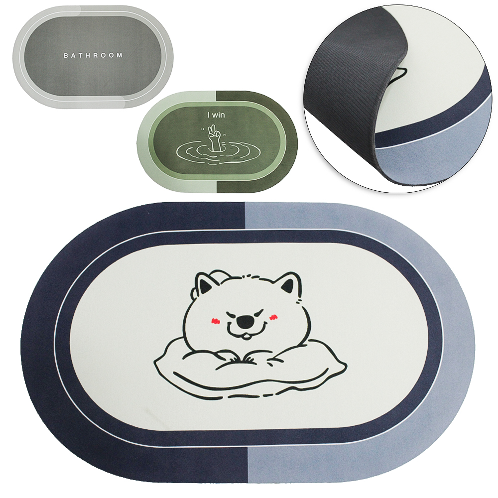 TAPETE DE PISO DE BORRACHA OVAL SUPER ABSORVENTE CLEAN 58X38CM