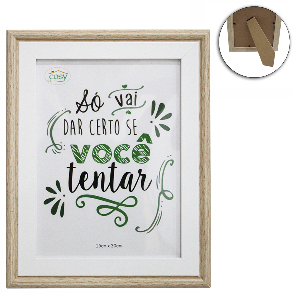PORTA RETRATO 15X20 COM MOLDURA DE MADEIRA MDF TMD