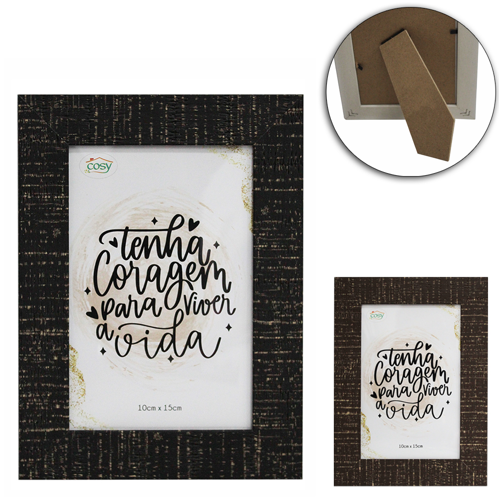 PORTA RETRATO 10X15 COM MOLDURA DE PLASTICO TMD