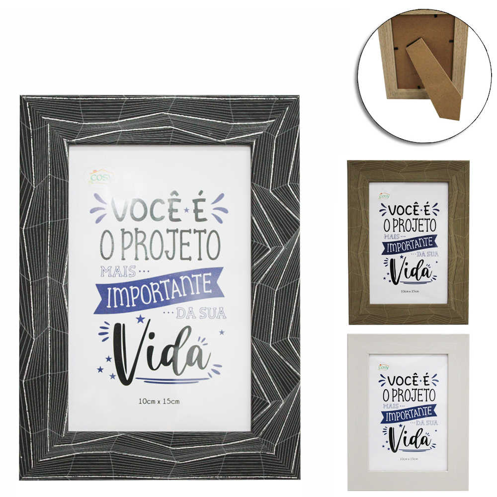 PORTA RETRATO 10X15 COM MOLDURA DE PLASTICO TMD