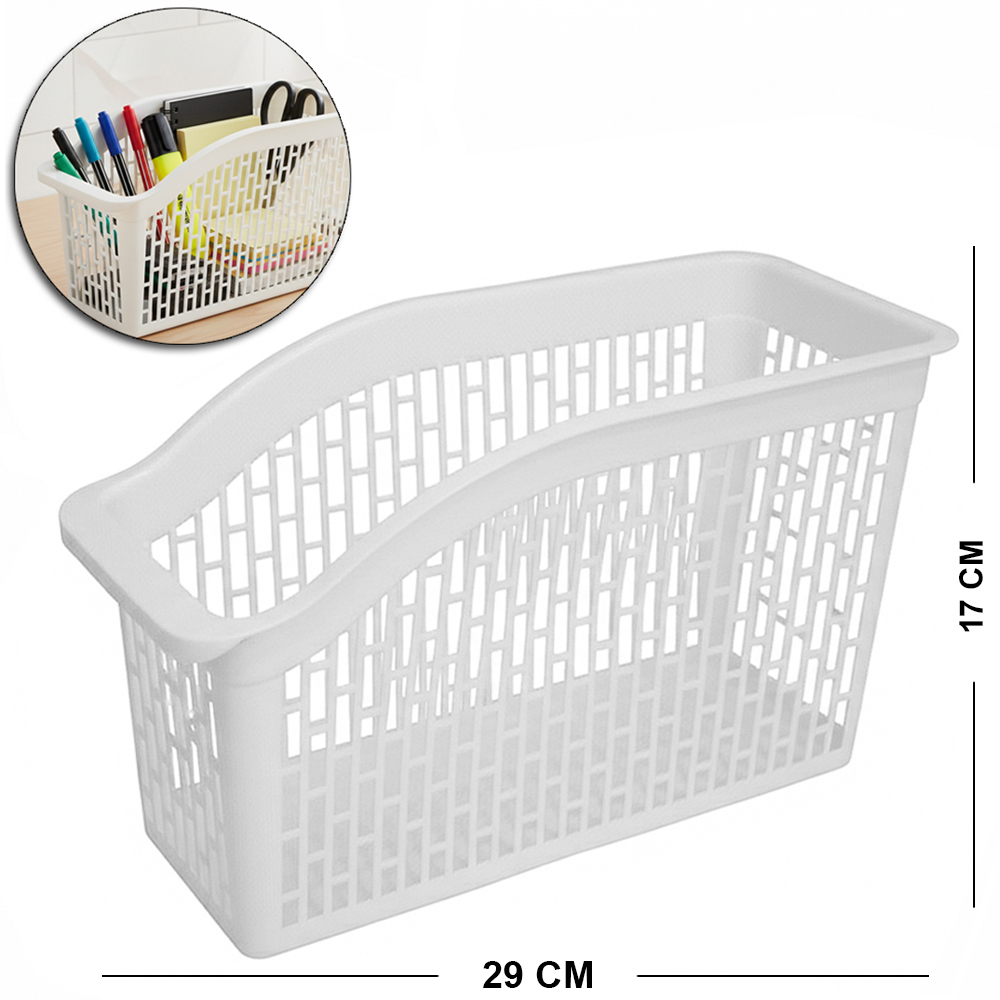 CESTO ORGANIZADOR DE PLASTICO RETANGULAR M VAZADO MULTIUSO INOVA 29X17X12,3CM