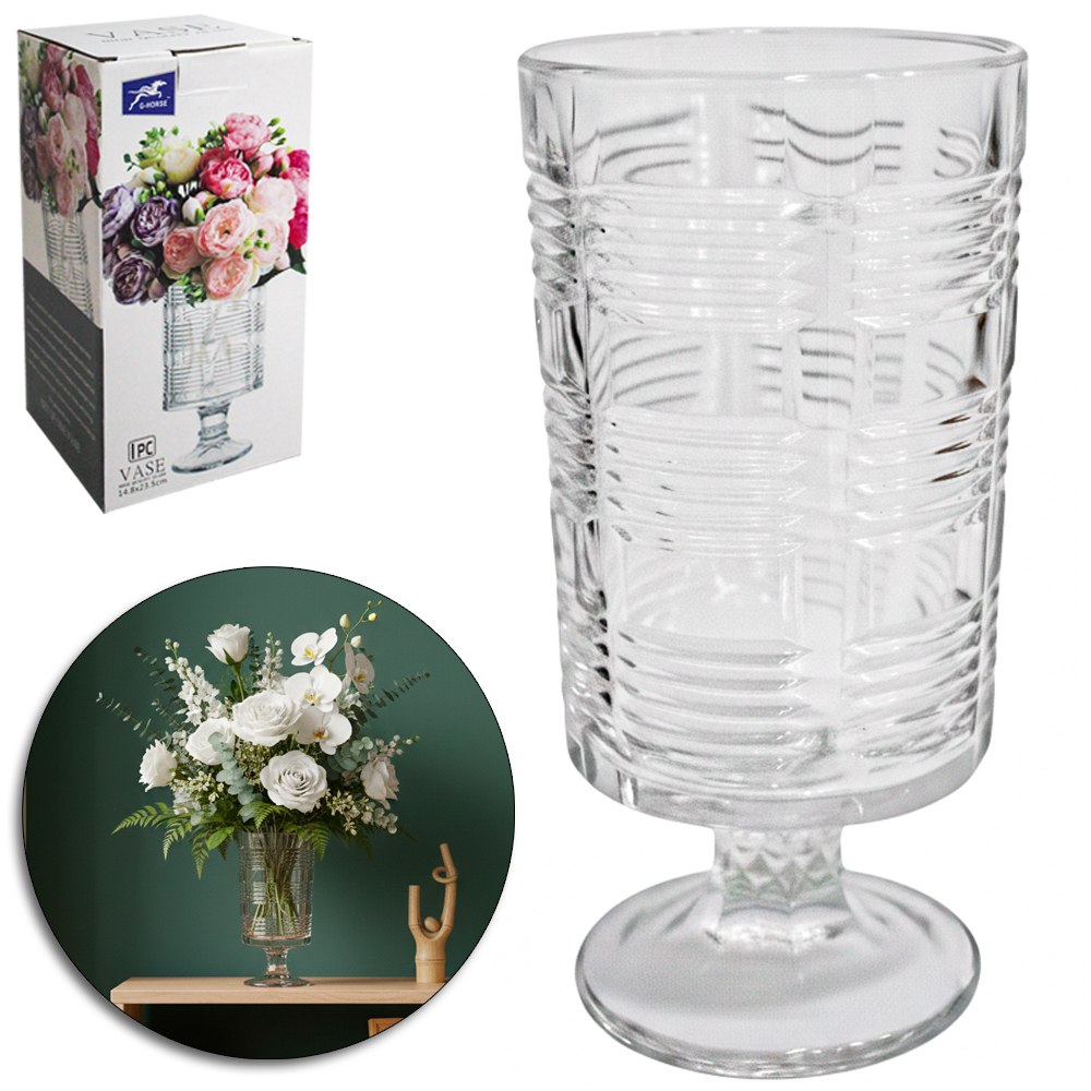 VASO DE VIDRO REDONDO 1,1L 23X11,5CM DE Ø